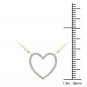 Solid 10k Yellow Gold 0.10Ct Round Cut Diamond Bold Heart Pendant Necklace HI I2