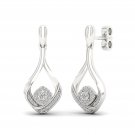 Sterling Silver 0.2ct TW Diamond Drop-Shaped Dangle Earrings