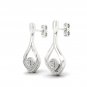 Sterling Silver 0.2ct TW Diamond Drop-Shaped Dangle Earrings