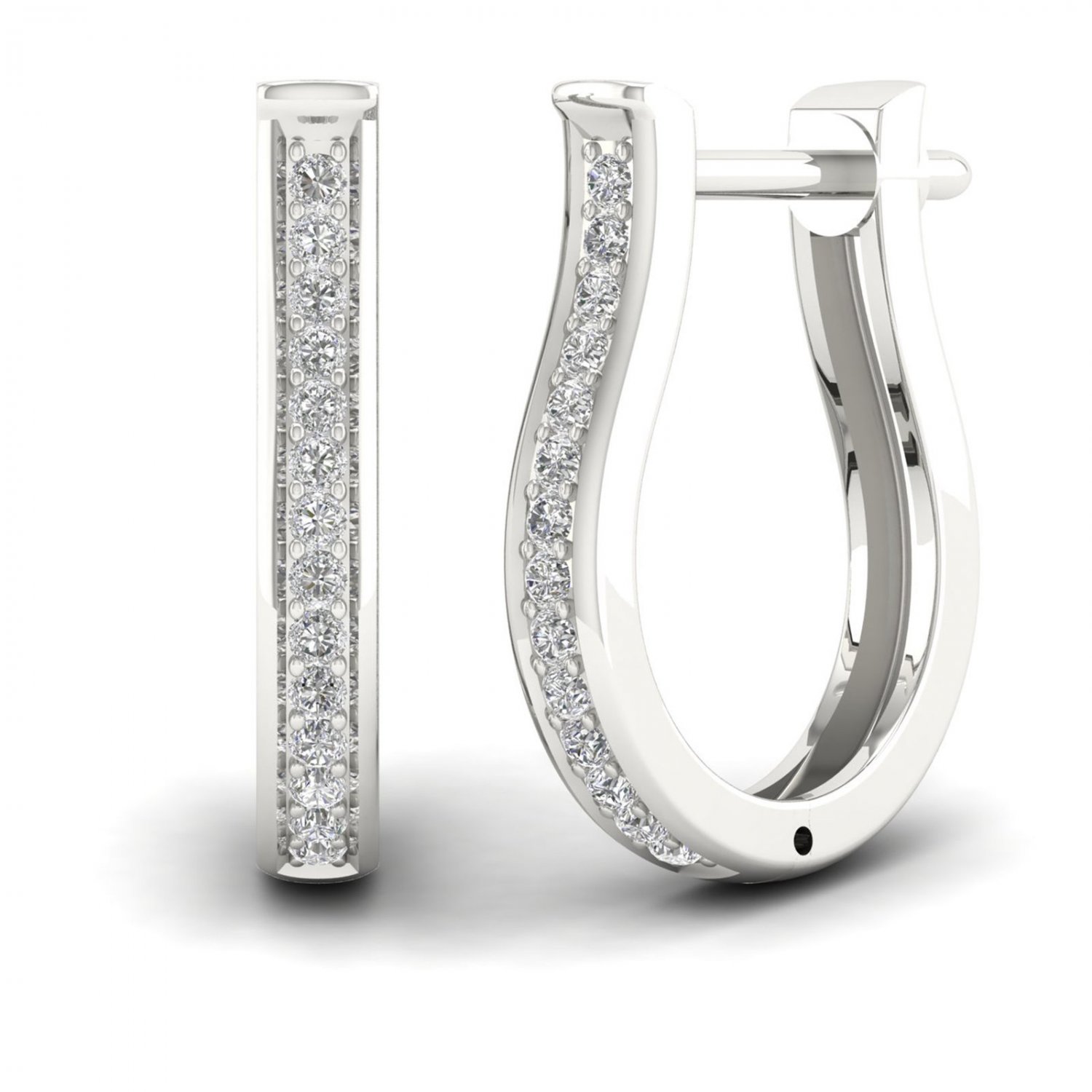 Sterling Silver 0.2ct TW Diamond Hoop Earrings  (H-I, I2)