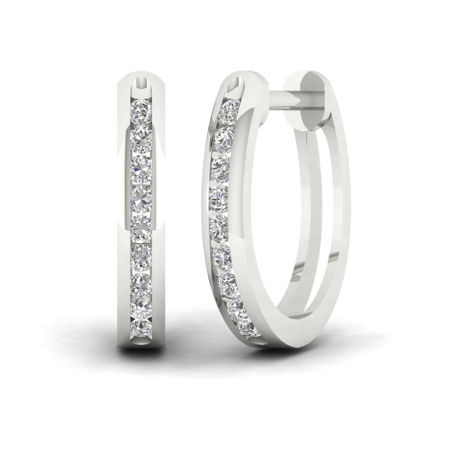 Sterling Silver 0.25ct TW Diamond Hoop Earrings  (H-I, I2)