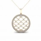 10K Yellow Gold 0.25ct TDW Diamond Round Shape Filigree Fashion Pendant Necklace 10K Yellow Gold 0.25ct TDW Diamond Round Shape Filigree Fashion Pendant Necklace