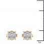 Solid 10k Yellow Gold 0.50 Ct Round Cut Diamond Stud Earrings HI I2 Pushbacks
