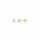 0.40Ct Princess Cut Natural Diamond Stud Earrings in 14K Yellow Gold