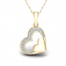10K Yellow Gold 0.05ct Round Cut Natural TDW Diamond Heart shape Pendant H-I I2 10K Yellow Gold 0.05ct Round Cut Natural TDW Diamond Heart shape Pendant H-I I2