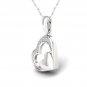 10K White Gold 0.05ct Round Cut Natural TDW Diamond Heart shape Pendant H-I I2