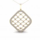 10K Yellow Gold 0.25ct TDW Diamond Filigree Fashion Pendant Necklace