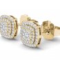 Genuine 10k Yellow Gold 0.35 Ct Round Cut Diamond Stud Earrings HI I2