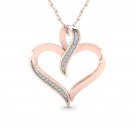 10K Rose Gold 0.05ct Round Cut Natural TDW Diamond Heart shape Pendant I2 10K Rose Gold 0.05ct Round Cut Natural TDW Diamond Heart shape Pendant I2