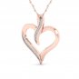 10K Rose Gold 0.05ct Round Cut Natural TDW Diamond Heart shape Pendant  I2