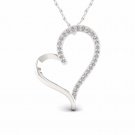 S925 Sterling Silver 0.16ct TDW Diamond Heart Necklace (H-I, I2)