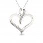10K White Gold 0.05ct Round Cut Natural TDW Diamond Heart shape Pendant  I2
