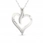 10K White Gold 0.05ct Round Cut Natural TDW Diamond Heart shape Pendant  I2