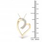Real 10K Yellow Gold 0.04ct Round Cut TDW Diamond Heart shape Pendant (H-I I2)