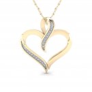 10K Yellow Gold 0.05ct Round Cut Natural TDW Diamond Heart shape Pendant I2 10K Yellow Gold 0.05ct Round Cut Natural TDW Diamond Heart shape Pendant I2