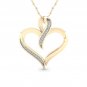 10K Yellow Gold 0.05ct Round Cut Natural TDW Diamond Heart shape Pendant  I2