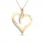 10K Yellow Gold 0.05ct Round Cut Natural TDW Diamond Heart shape Pendant  I2