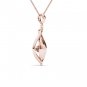Solid 10K Rose Gold 0.25Ct Round Cut Dancing Diamond Pendant Necklace