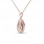 Solid 10K Rose Gold 0.18Ct Round Cut Dancing Diamond Pendant Necklace