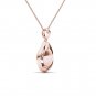 Solid 10K Rose Gold 0.18Ct Round Cut Dancing Diamond Pendant Necklace