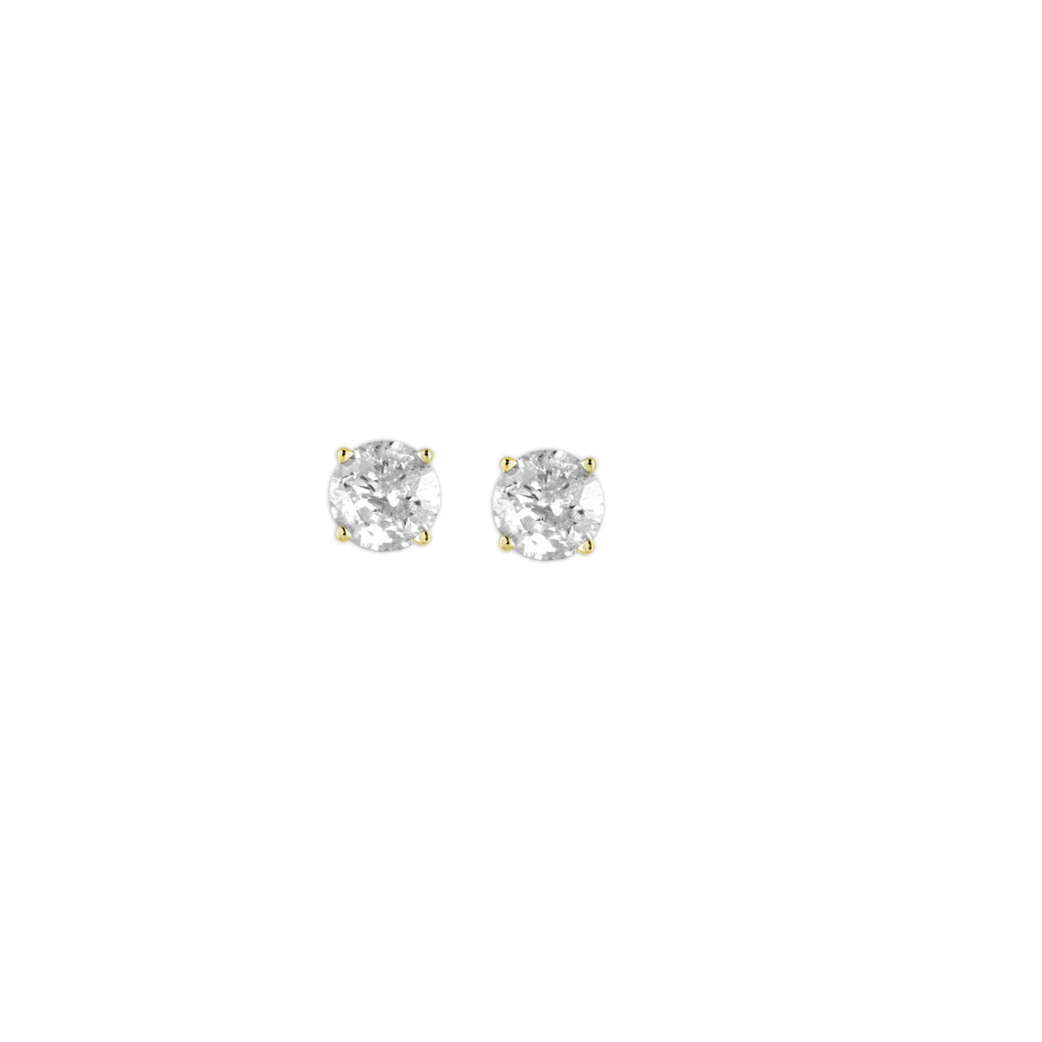 0.62Ct Round Cut Natural Diamond Stud Earrings in 14K Yellow Gold