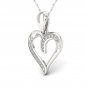 Real 10K White Gold 0.05ct Round Cut Natural TDW Diamond Heart shape Pendant I2