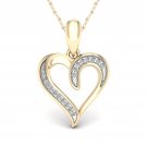 Real 10K Yellow Gold 0.05ct Round Cut Natural TDW Diamond Heart shape Pendant I2 Real 10K Yellow Gold 0.05ct Round Cut Natural TDW Diamond Heart shape Pendant I2