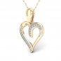 Real 10K Yellow Gold 0.05ct Round Cut Natural TDW Diamond Heart shape Pendant I2
