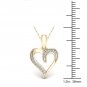 Real 10K Yellow Gold 0.05ct Round Cut Natural TDW Diamond Heart shape Pendant I2