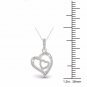 925 Sterling Silver 0.15ct TDW Natural Diamond Heart in Heart Necklace (H-I,I2)