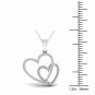 S925 Sterling Silver 0.20ct TDW Diamond Twin Heart Necklace (H-I, I2)
