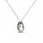 Solid 10K White Gold 0.018Ct Round Cut Dancing Diamond  Pendant Necklace