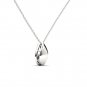 Solid 10K White Gold 0.018Ct Round Cut Dancing Diamond  Pendant Necklace