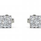 Genuine 925 Sterling Silver 0.20 Ct Round Cut Diamond Square Earrings HI I2 Genuine 925 Sterling Silver 0.20 Ct Round Cut Diamond Square Earrings HI I2