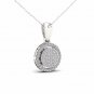 10K White Gold 0.15ct TDW DiamondCluster Halo Pendant Necklace