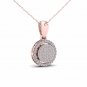 10K Rose Gold 0.15ct TDW DiamondCluster Halo Pendant Necklace