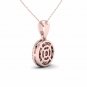 10K Rose Gold 0.15ct TDW DiamondCluster Halo Pendant Necklace