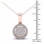 10K Rose Gold 0.15ct TDW DiamondCluster Halo Pendant Necklace