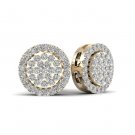 10k Yellow Gold 0.18ct TDW Diamond Cluster Halo Stud Earrings H-I I2 10k Yellow Gold 0.18ct TDW Diamond Cluster Halo Stud Earrings H-I I2