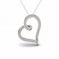 S925 Sterling Silver 0.16ct TDW Round Cut Diamond Heart Necklace (H-I, I2)