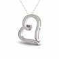 S925 Sterling Silver 0.16ct TDW Round Cut Diamond Heart Necklace (H-I, I2)