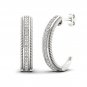 Sterling Silver 0.25ct TW Diamond Half- Hoop Earrings  (H-I, I2)