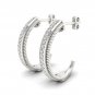 Sterling Silver 0.25ct TW Diamond Half- Hoop Earrings  (H-I, I2)