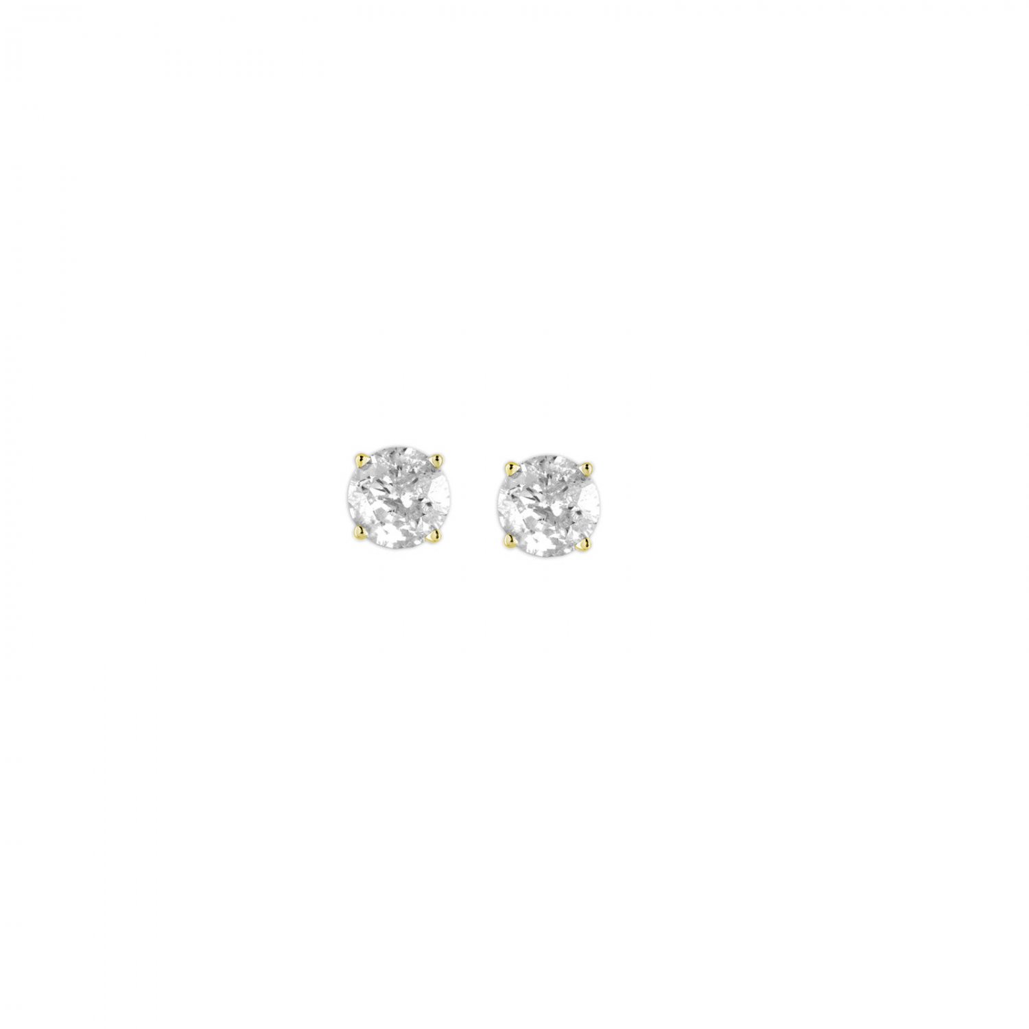 0.52Ct Round Cut Natural Diamond Stud Earrings in 14K Yellow Gold