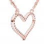 Solid 10k Rose Gold 0.12 Ct Round Cut Diamond Bold Heart Pendant Necklace HI I2