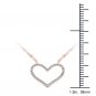 Solid 10k Rose Gold 0.12 Ct Round Cut Diamond Bold Heart Pendant Necklace HI I2