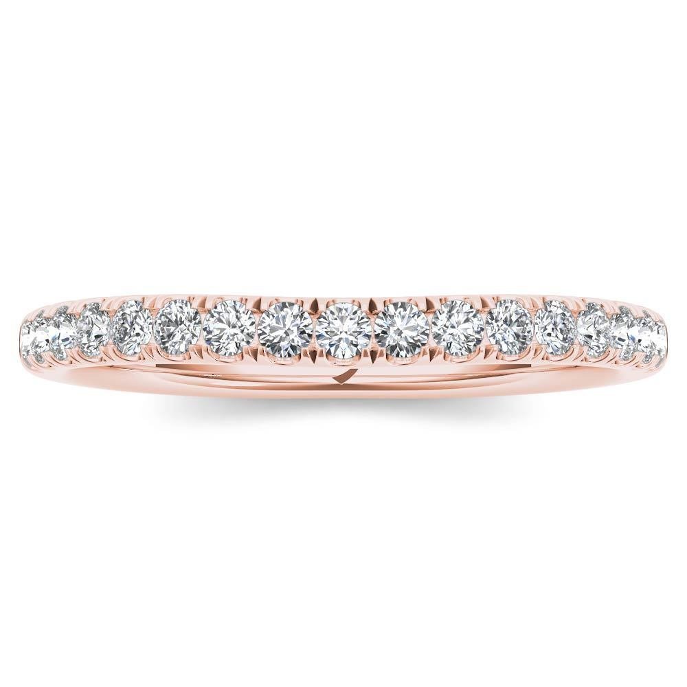 Real 14k Rose Gold 0.25ct TDW Natural Diamond Women's Wedding Band  H-I I2