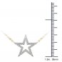 10k Yellow Gold 0.12 Ct Natural Round Cut Diamond Star Pendant Necklace HI I2