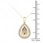 Solid 10K Yellow Gold 0.18Ct Round Cut Dancing Diamond Pendant Necklace