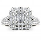 14k Pink Two Tone White Gold 1.5ct TDW Princess Cut Diamond Halo Engagement Ring